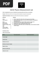 IGCSE Physics Measurement Lab