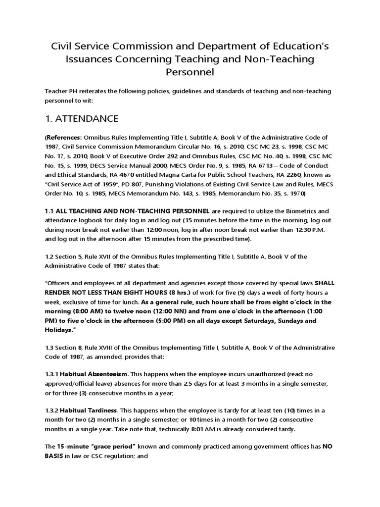 Csc rules on deped pdf teachers profession