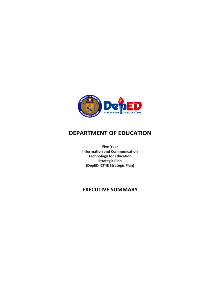 DepED ICT4E Strategic Plan Overview | PDF | Educational Technology ...