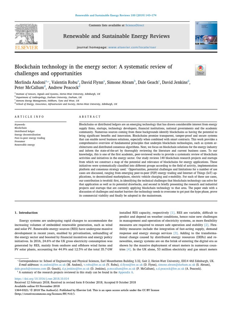 Blockchain Technology in Energy Sector | PDF | Public Key Cryptography ...