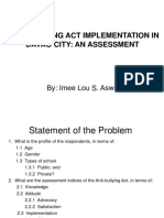 Anti-Bullying Act Implementation in Davao City: An Assessment