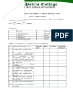 Senior High School Department: STEM GRADE 11: Student's Perception in Taking Nursing Course