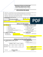 CSC Form No. 6 Application for Leave