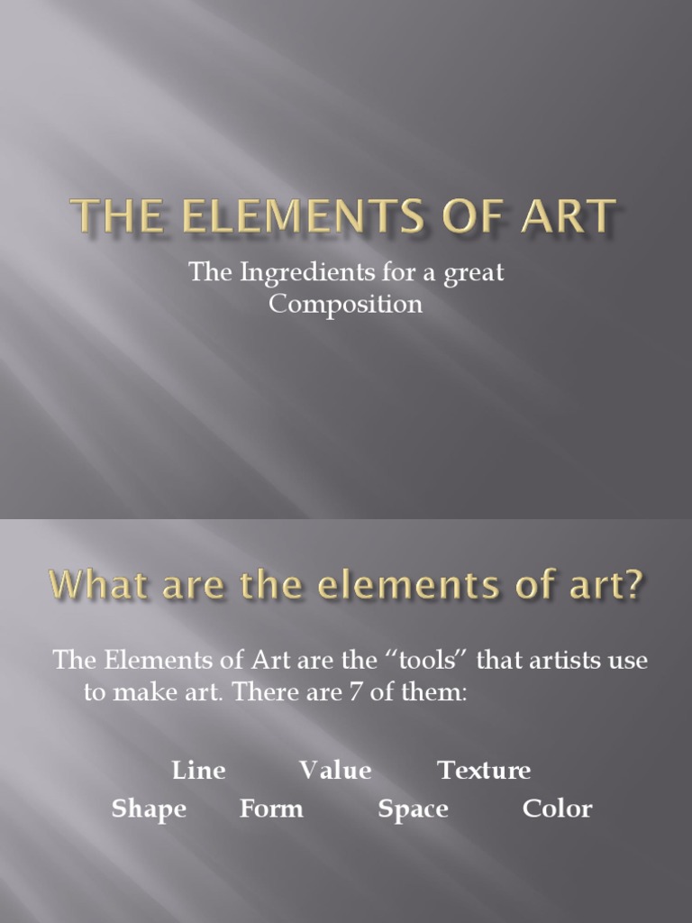 The Elements of Art | PDF | Color | Composition (Visual Arts)