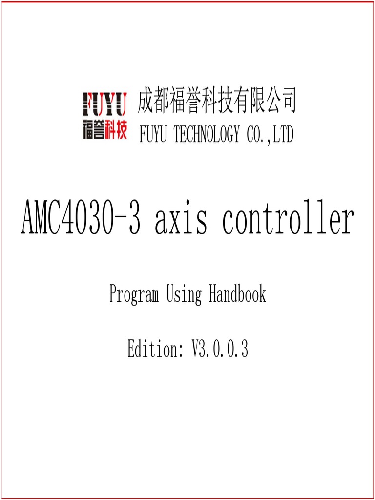 AMC4030 3-Axis Controller Manual | PDF | Switch | Cartesian Coordinate ...