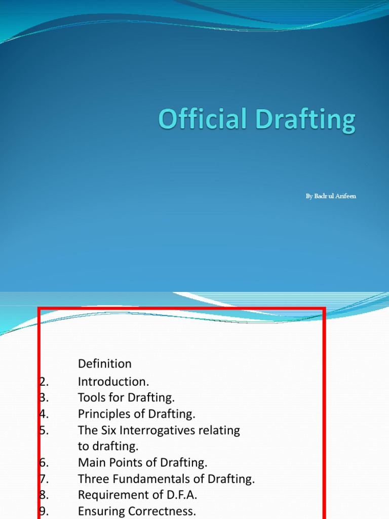 Official Drafting Guidelines and Principles | PDF | Mail | English Language