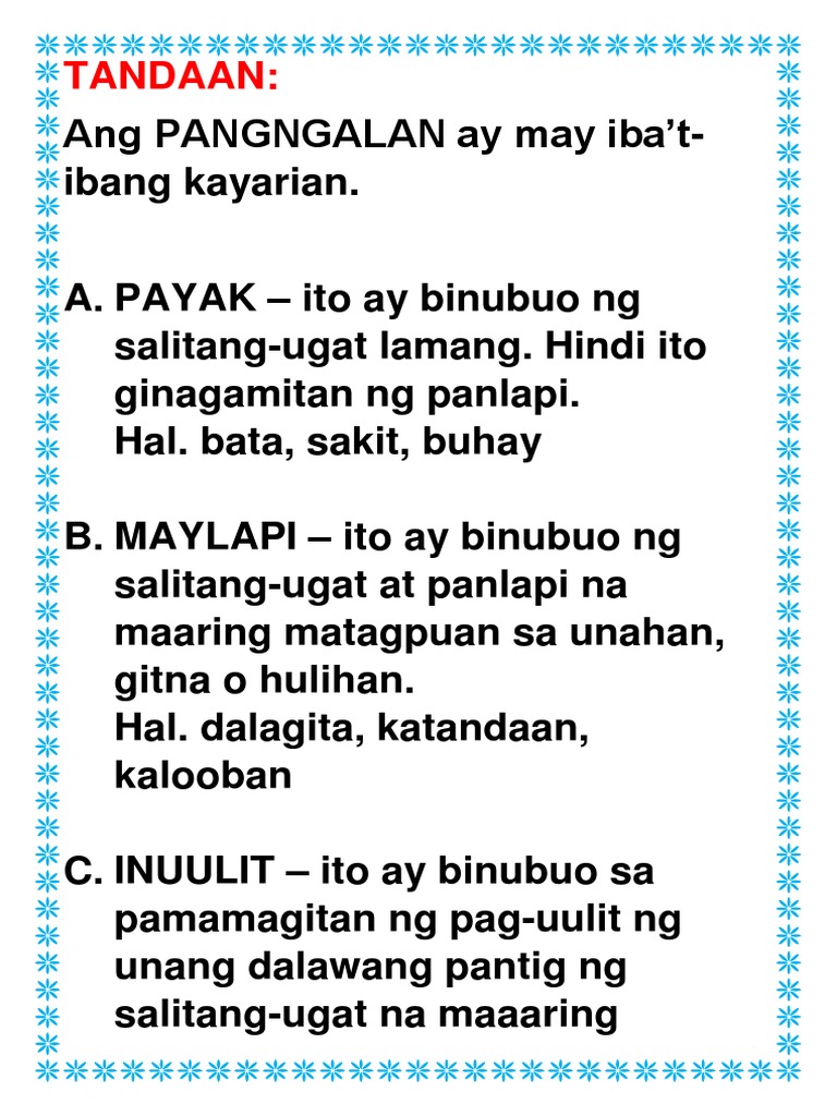 Kayarian ng Pangngalan