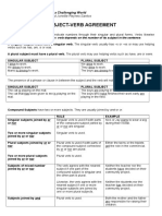 Subject-Verb Agreement: Grammar and Composition in A Challenging World