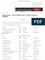 Herbs Index - List of Pansari Items - Pansari Items in Pakistan