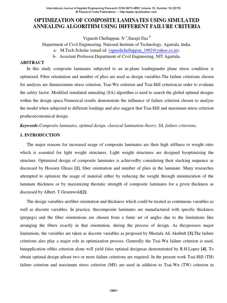 Optimization of Composite Laminates Using Simulated Annealing Algorithm ...