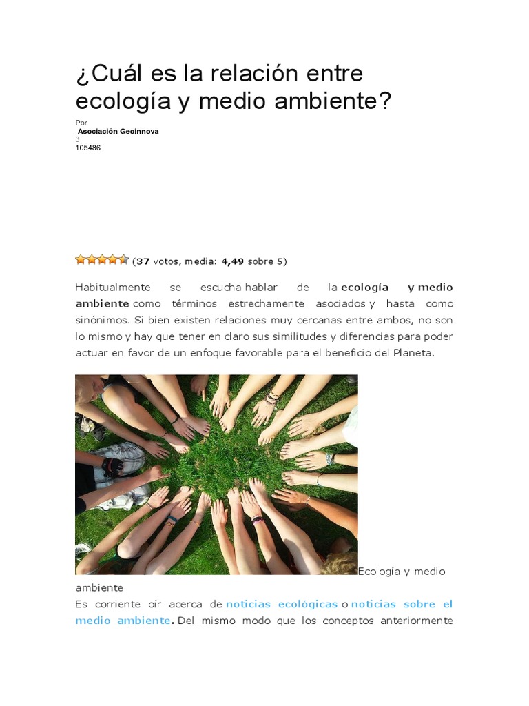 Ecología y Medio Ambiente | PDF | Ecología | Entorno natural