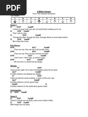 A Million Dreams Chord Chart Song Structure Songs