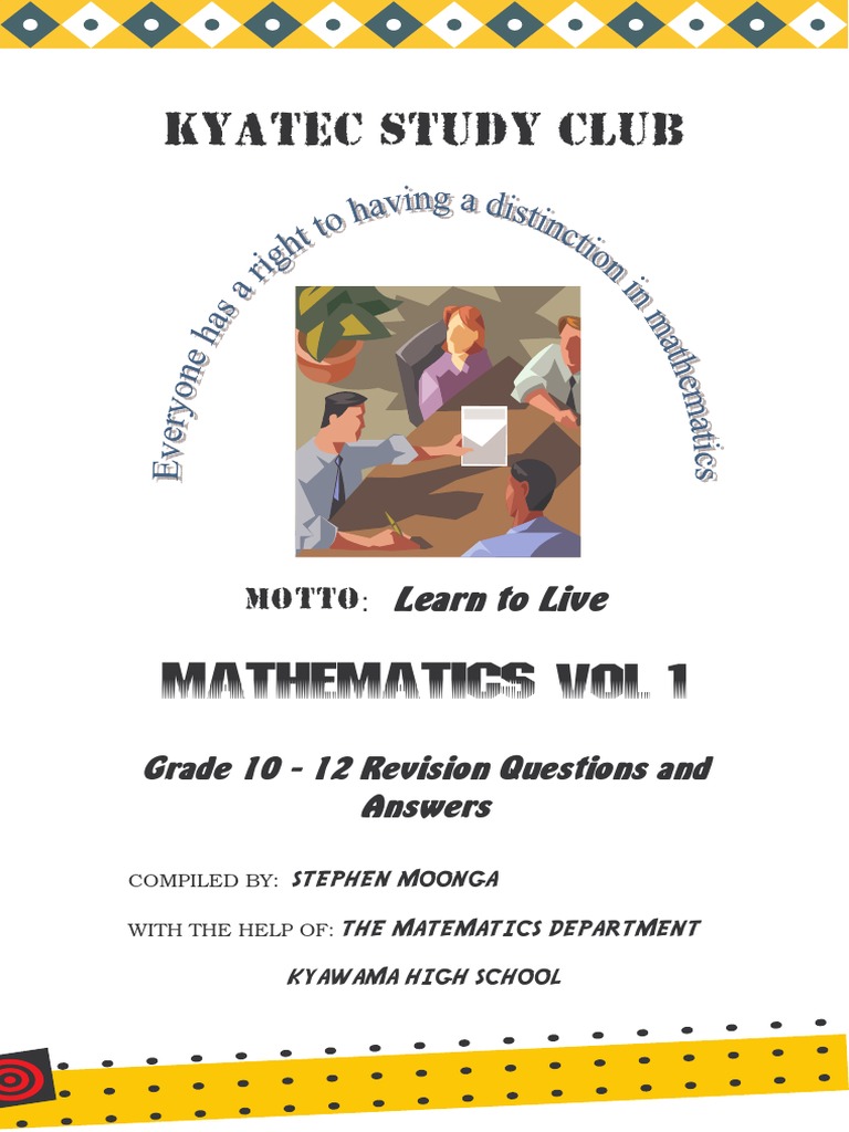 Mathematics Pamphlet Solutions 2025 | PDF | Area | Interest