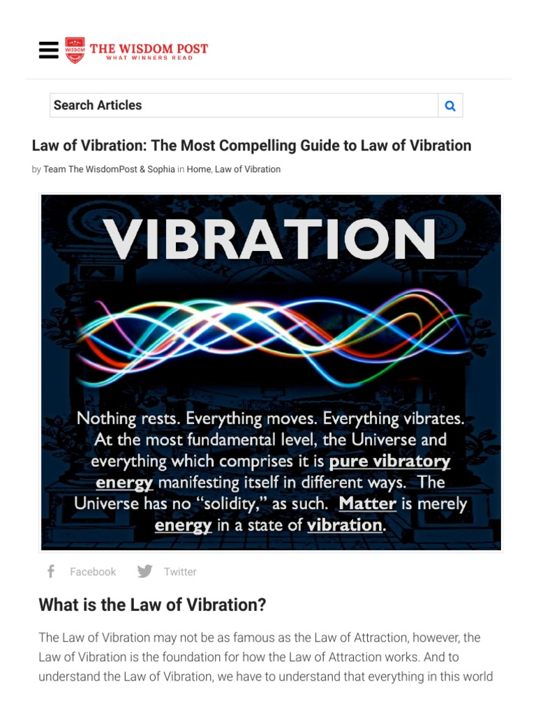 Law of Vibration The Most Compelling Guide to Law of Vibration