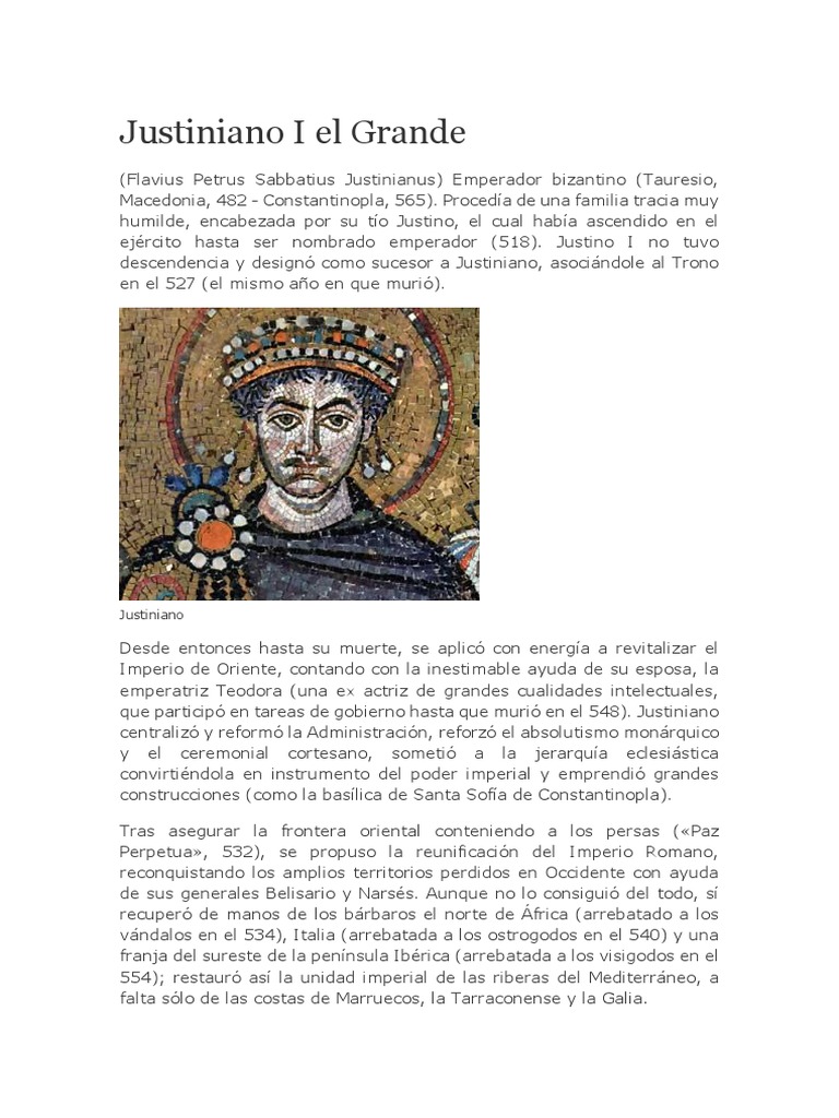 Justiniano I El Grande Pdf Justiniano I Imperio Bizantino