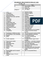 Topics For ASL Exam 2014