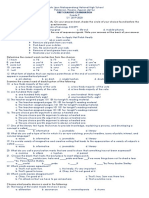 First Quarter Exam in English 9 2019-2020