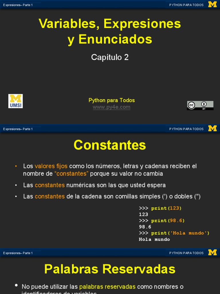 Constantes y Variables en Python | PDF | Python (lenguaje de ...
