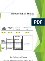 Introduction of Syntax: Moh. Firmansyah, S.PD., M.PD