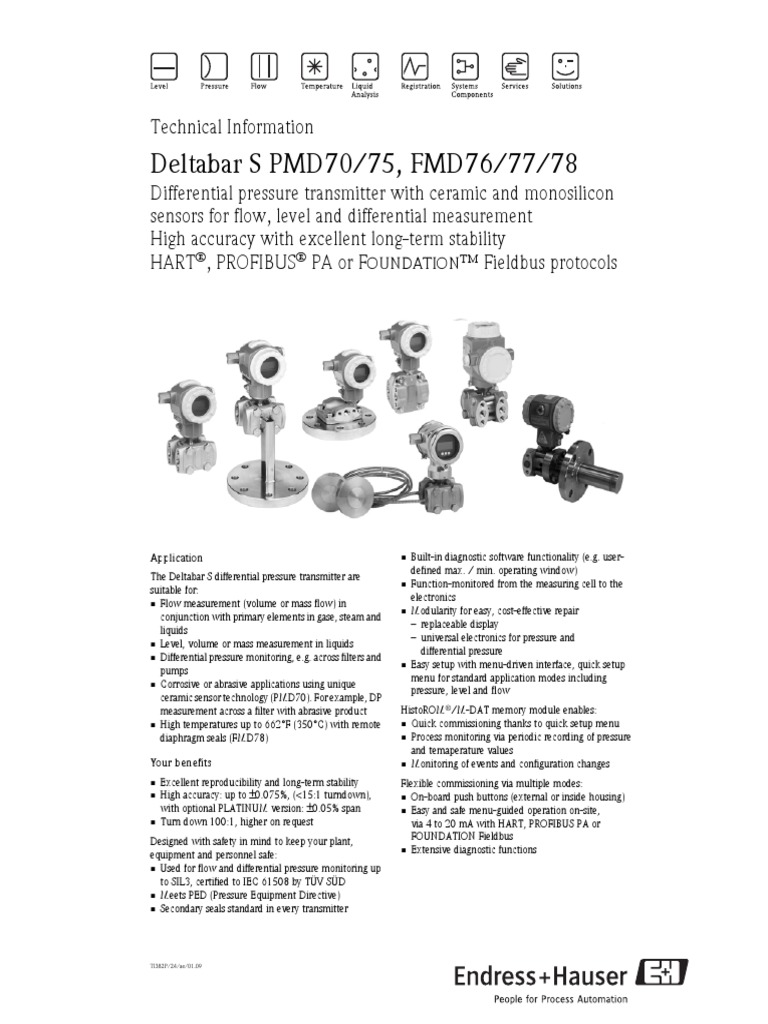 Deltabar S PMD70/75, FMD76/77/78: Technical Information | PDF ...