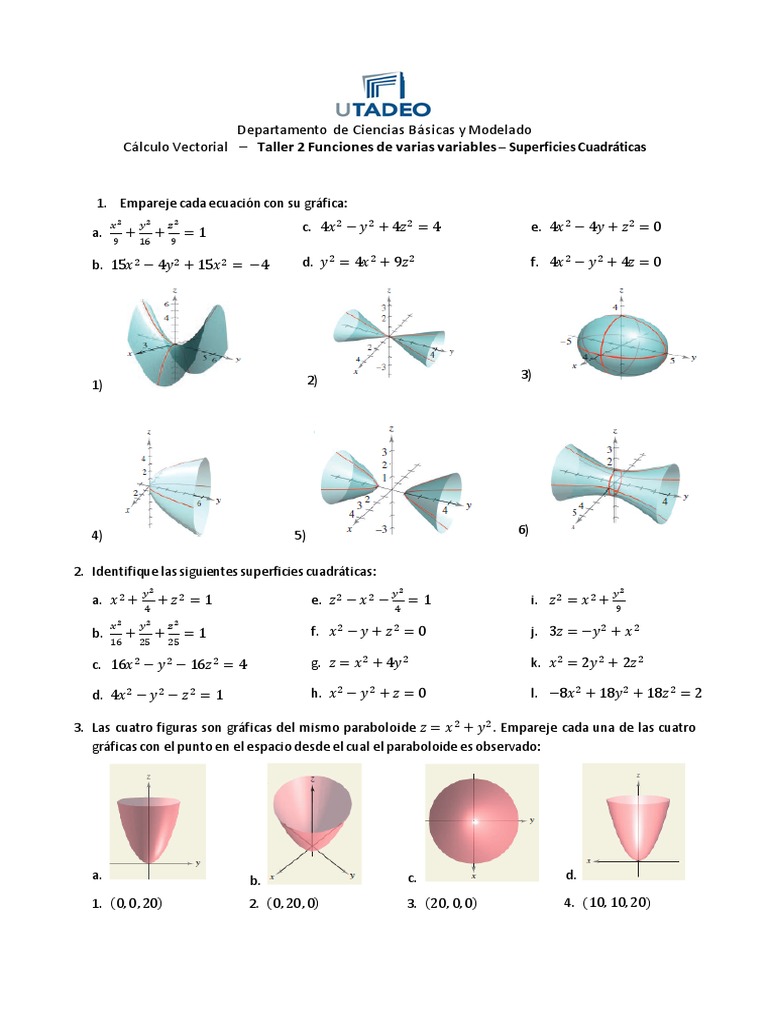 Taller De Calculo Geometria Diferencial Formas Geometricas