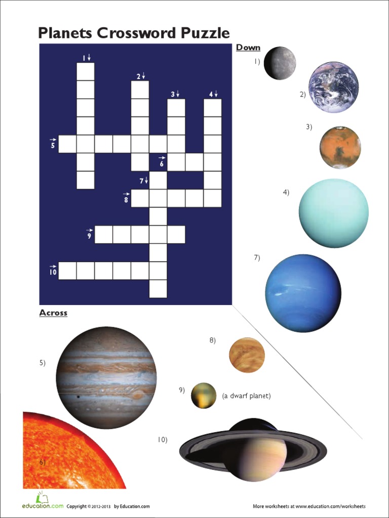 Planets crossword puzzle | pdf