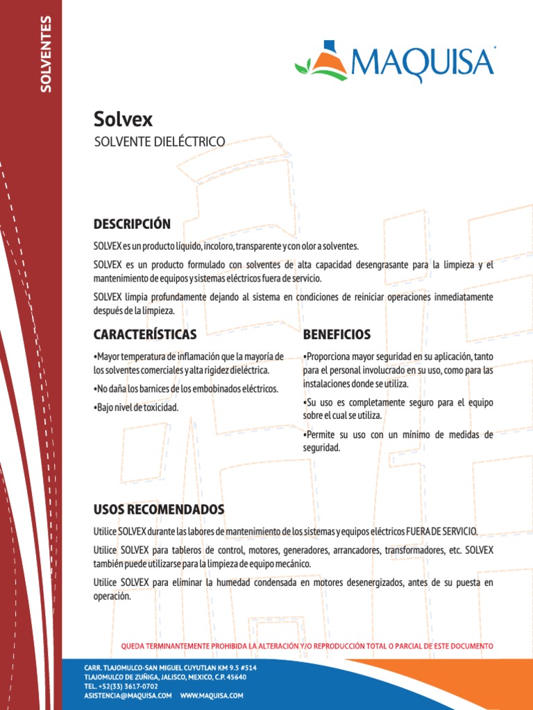 Solvex: Limpieza Segura de Motores | PDF | Solvente | Solubilidad