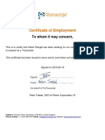Certificate of Employment: To Whom It May Concern