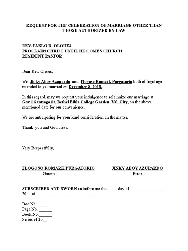 APPLICATION FOR BOOKING OF MARRIAGE HALL IN ENGLISH SAMPLE LETTER visual data 3