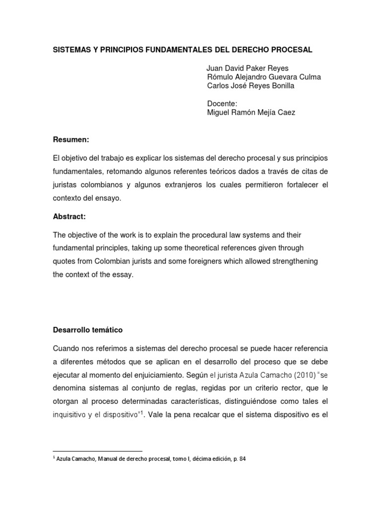 Sistemas y principios del derecho procesal | PDF | Ley procesal | Juez