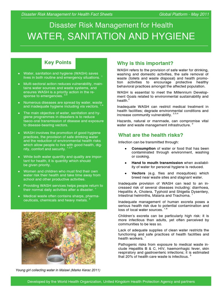 Ensuring Access to Safe Water, Sanitation, and Hygiene is Critical for ...