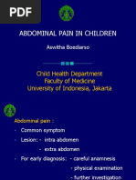 Abdominal Pain in Children: Child Health Department Faculty of Medicine University of Indonesia, Jakarta