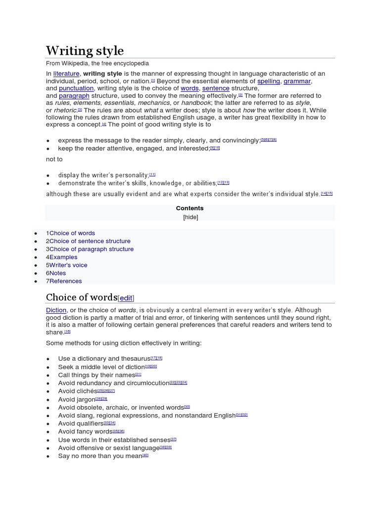 Understanding Writing Style Essentials | PDF | Linguistic Morphology ...