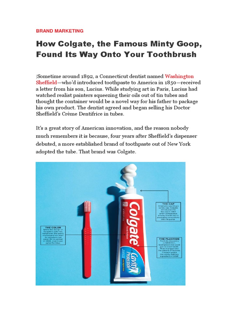How Colgate, The Famous Minty Goop, Found Its Way Onto Your Toothbrush