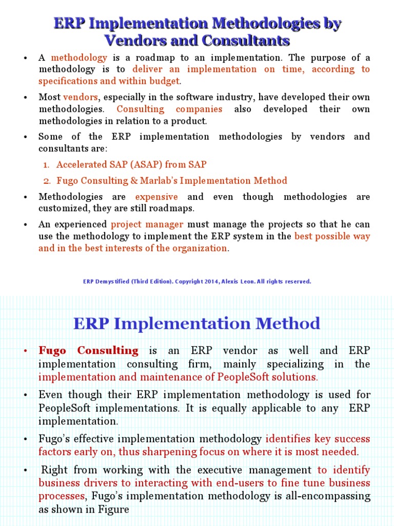 ERP Implemenation Methods | PDF | Implementation | Enterprise Resource ...