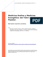 Bernardo Guerrero Jimenez. (1995) - Medicina Andina y Medicina Evangelica Del Yatiri Al Paastor