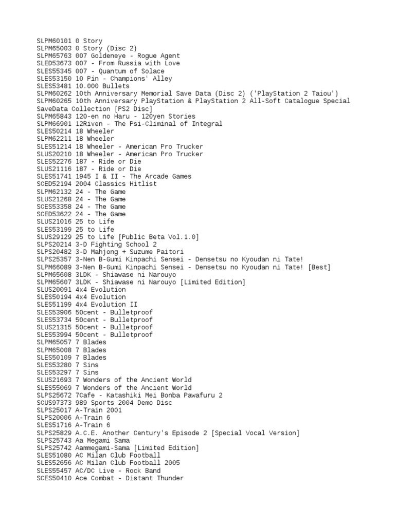 Ps 2 Titleid Unrest Leisure