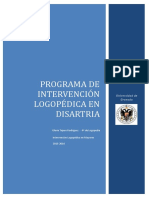 Programa de intervención logopédica en disartria