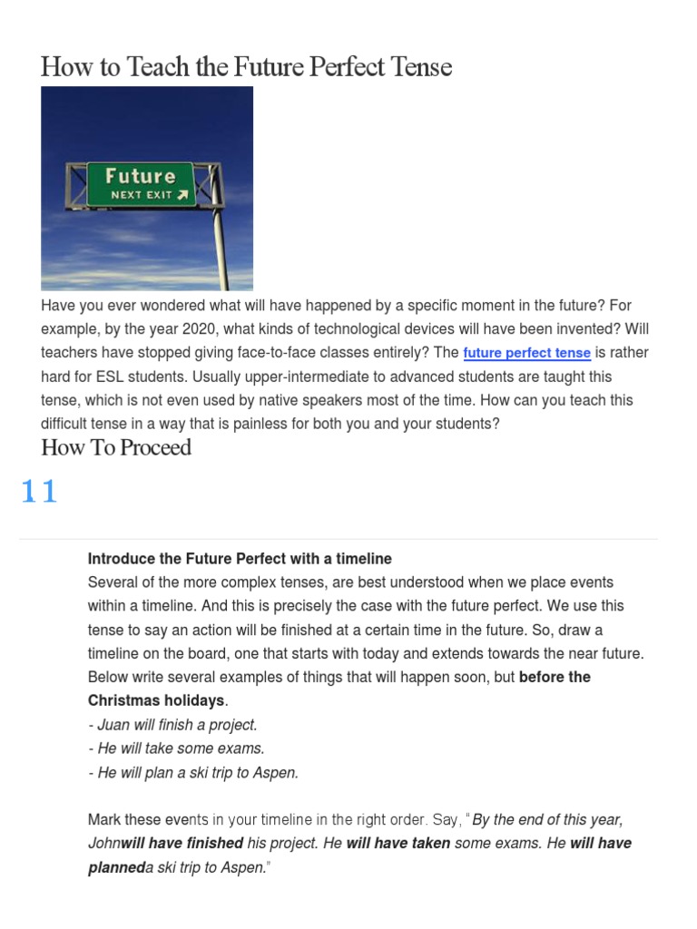 How to Teach Future Perfect Tense | PDF | Grammatical Tense | Question