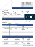 Personal Information: Application For Employment