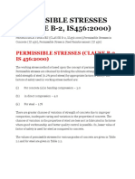 Permissible Stresses in Concrete and Steel Reinforcement (IS 456