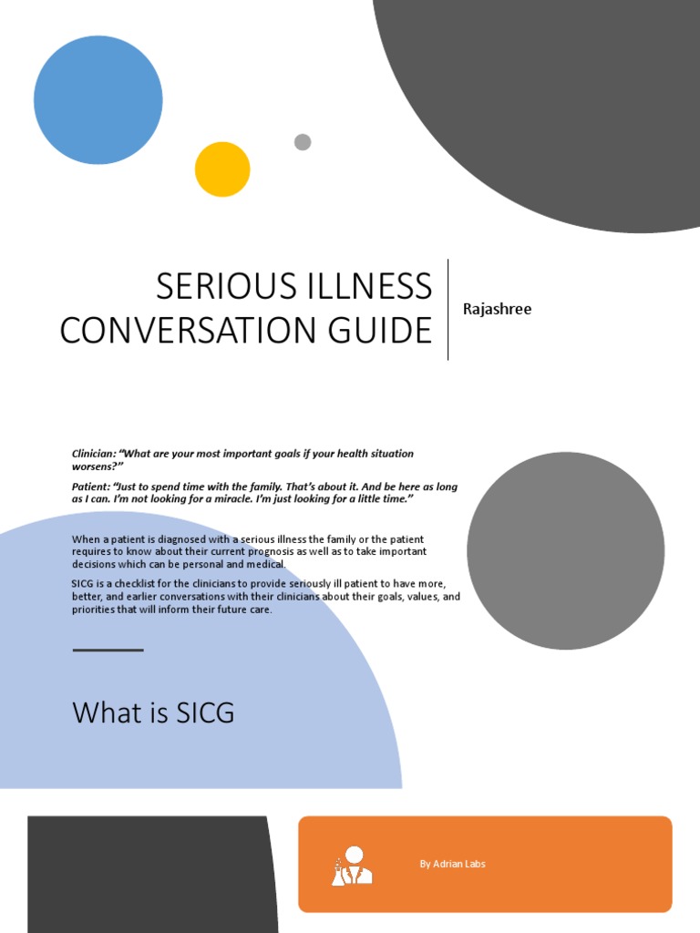 Serious Illness Conversation Guide: Rajashree | PDF