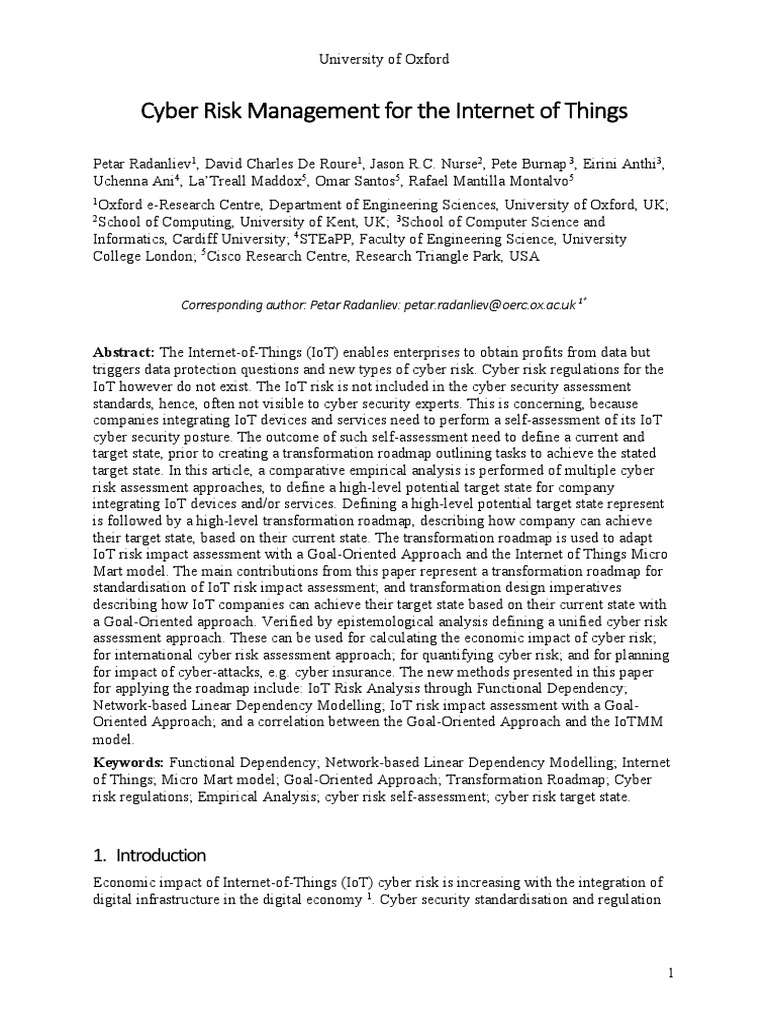 Cyber Risk Management For The Internet o PDF | PDF | Risk Management ...