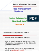 Database Management Systems I - Lecture 4