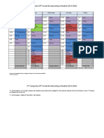 2019-2020 Broadcasting Schedule