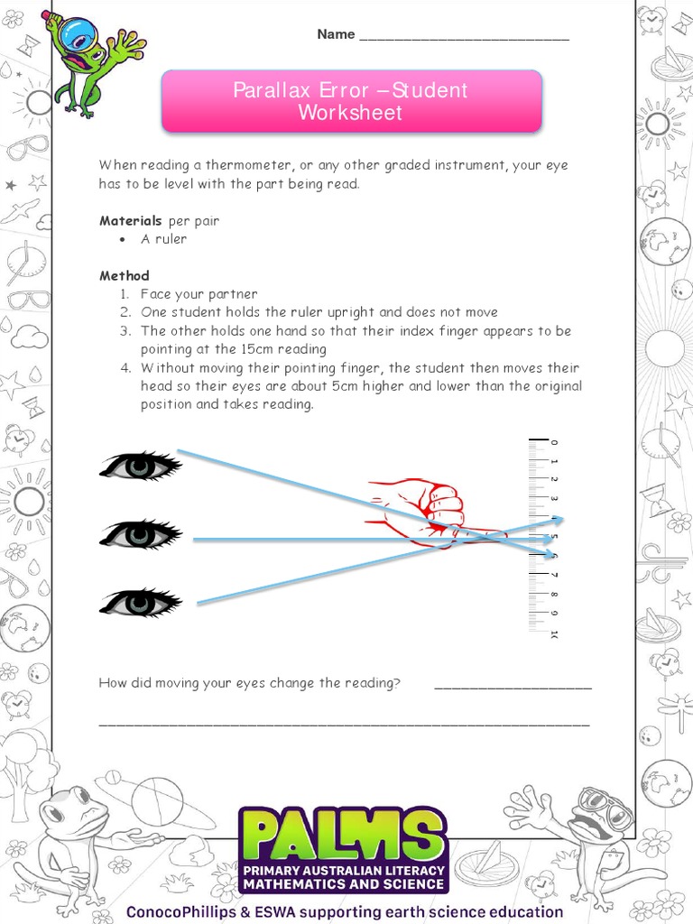 Parallax Error - Student Worksheet | PDF