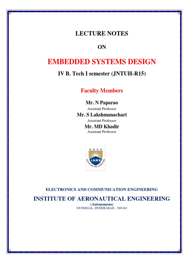 Esd Notes A70440 | PDF | Embedded System | Central Processing Unit
