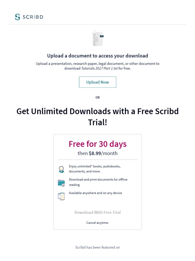 Get Unlimited Downloads With A Free Scribd Trial! | PDF | Language Arts ...