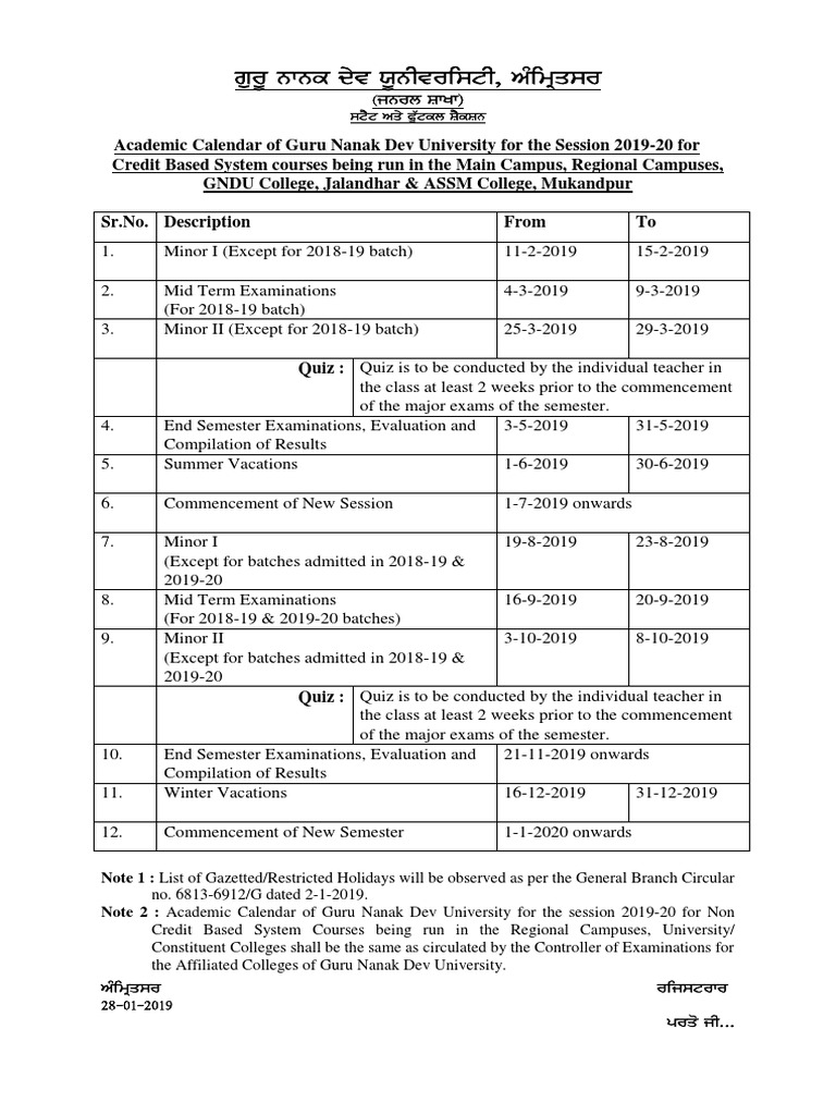 Academic Calendar 201920 PDF Academic Term Inquiry