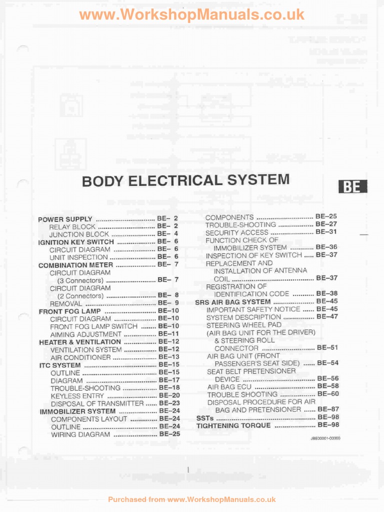 Body Electrical System | PDF